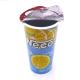 500g Single Wall Frosted Milk Tea Plastic Cups With Logo Lids And Straws