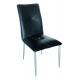 PVC Upholstered Dining Chair Silver Leg Skin Friendly Gentle Material