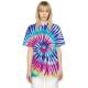 Short Sleeve Cotton Plus Size Ladies Shirts Quick Dry Fitness Tie And Dye