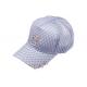 Silver Color Ladies Mesh Baseball Caps Unstructured 6 Panel For Daily Decoration