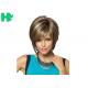 Soft Straight Short Synthetic Hair Wigs Natural Hair Line For White Women