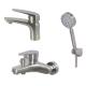 Commercial stainless stee brush finished wall-mounted hotel bathroom bathroom shower sets wash basin faucet set