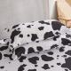 Full Size Cow Sheet Set 4PCS 1800 Thread Count Black White Cow Sheets with Deep Pockets