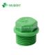 PPR Thread Pipe Fittings Male Plug 1/2 inch Green for Hot and Cold Water Pipes