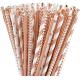 Wave Heart Rose Gold Striped Straws For Birthday