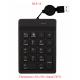 Anti-Virus Disinfectable Silicone Medical Industrial Numeric Keypad With Retractable USB Cable