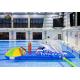 Multiplay Colorful PVC Water Park For Kids , Inflatable Toy With Obstacle / Slide