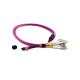 Multimode OM3 3.0mm MPO Trunk Cable Polarity A Male To Male Low Insertion Loss