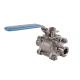 Industrial 3PC Ball Stainless Steel Sanitary Valves High Temperature Resistant