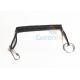 Cut Resistant Wire Coil Tool Lanyard Balck Pistol Leash With J-Hook & Split Ring