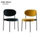 Steel Black Metal Frame Dining Chairs Velvet Cuhsion Cafeteria 37x40x80cm