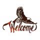 American Bald Eagle Welcome Large Metal Wall Sculptures For Home Decorations