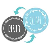 Double Sided Round Circle Dishwasher Magnet Clean Dirty Sign Indicator