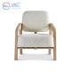 Wholesale Berber Fleece Fabric Elastic Seat Solid Wood Arm White Modern Minimalist Living Room Chairs