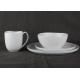 Durable 16 Piece Porcelain Dinnerware Sets Organic Shape With Embossment