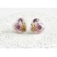 Unique Dried Plant Real Flower Purple Stud Earring for Fashion Women