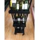 3 Shelves Mobile Soft Drink / Wine Display Stand Black Color With 4 Casters