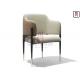0.33cbm Tufted Open Back Leather Chair Metal Frame With Armrests