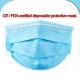 Non Woven 3 Ply Mouth Mask Dust Proof Blue Color Earloop Style With Nose Bar Adaptable