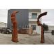 Rustic 3m Height Corten Steel Metal Face Sculpture For Garden