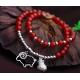 Genuine carnelian 925 sterling silver charm bracelets, red gemstone double wrap bracelet