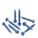 Stainless Steel Blue Hex Head Slotted Concrete Screw With Full Threads High Strength