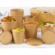 26oz 780ml Eco Friendly Brown Kraft Salad Paper Soup Bowl With Paper Lids