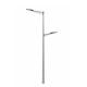 15m Octagonal Stainless Steel Street Light Pole Q235b Double Arm