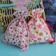Recyclable 10*12cm Cotton Canvas Calico Bag With Drawstring