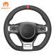 Full Black Suede Hand Sewing Steering Wheel Cover for Kia Sportage K5 GT Line 2021 2022 2023