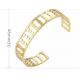 Superfluity Brand Wide Hollow Gold Bead Bracelet 24k Gold Stainless Steel Bangle