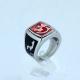 FAshion 316L Stainless Steel Flower Ring With Black Enamel LRX086