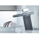 Polished Chrome LED Bathroom Sink Faucet ROVATE Waterfall Glass Spout