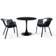 Modern black glass cafe table furniture