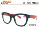 New arrival and hot sale plastic reading glasses, spring  hinge,suitable for women and man