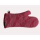 Strip Design Oven Mitts Oven Gloves , Red