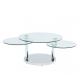 Glass Nesting Coffee Cafe Tables Durable Multifunctional Adjustable