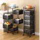 Tenglei 5 Tier Kitchen Rotating Storage Rack 100kg Capacity Foldable & Wheelable