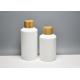 BG-106X(1), 100ml 150ml opal white glass bottle with bamboo screw cap, eco friendly cosmetic glass containers wholsale