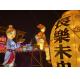 Handmade Fabric Chinese Lanterns Custom Golden Yellow Wine Lanterns Show Folk Art For Park