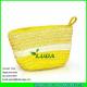 LUDA new designer straw handbags yellow and white striped wheat straw pouch