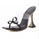 PVC Straps 25.5cm 10 Inch High Heel Sandals Martini Heels Big Size 40