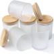 Multicolor 10 Oz Frosted Candle Jars With Bamboo Lids Household