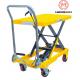 PU Wheels 150kg 330lbs Hydraulic Scissor Lift Table Trolley