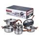 Kitchen 12pcs stainless steel 410 cookware set fry pan milk soup pot water kettle sale