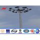 40m Steel Polygonal High Mast Flood Light Poles With 1000W LED  Light And Rasing System