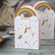 Rainbow Unicorn White Cardboard Bakery Dessert Packaging Boxes 8g/Pcs