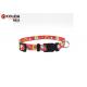 Eco - Friendly  Nylon Reflective Black / Red Dog Collar And Leash Size S / M / L