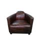 Brown Single Italian Leather Sofa Chair For Living Room