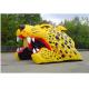 Yellow inflatable tiger american football football helmet tunnel inflatable football dome